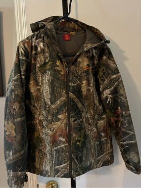 Womens SHE outdoor Camo Hooded Hunting Jacket - Green/Brown